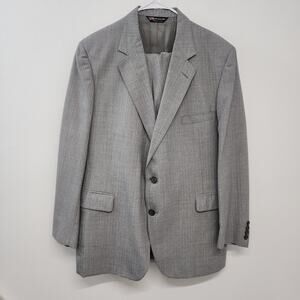 Vintage Mens Suit John Alexander Grey Pinstripe Jacket 44R Pants 40x30 Made USA